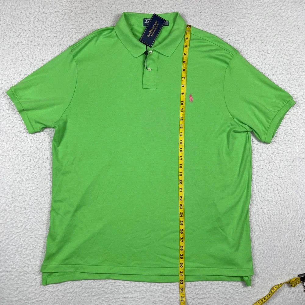 Polo Ralph Lauren Polo Shirt Mens XXL Green Pink Pony Interlock Knit New